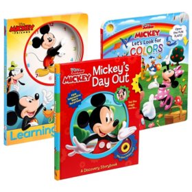 Disney Junior Mickey Mouse: Mickey's Day Out & Disney Mickey and Friends Let's Look for Colors & Disney Mickey and Friends: Learning Time Book Bundle