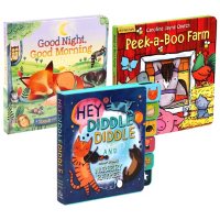 Hey, Diddle Diddle and Other Classic Nursery Rhymes, & Good Night, Good Morning, & Peek-A-Boo Farm Book Bundle