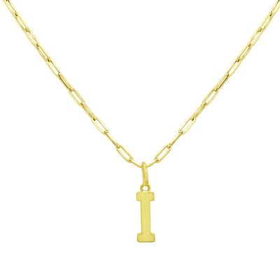 Glorria 14k Solid Gold Letter V Necklace