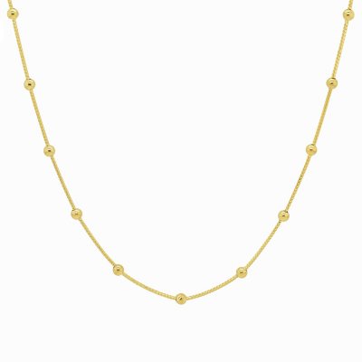14K Yellow Gold Station Bead Necklace - Sam's Club