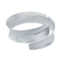 Sterling Silver Hammered Bypass Cuff Bracelet