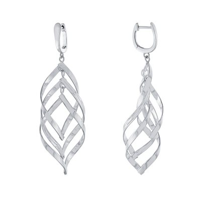 925 Sterling Silver Double Triangle Drop/Dangle Earrings Design 3
