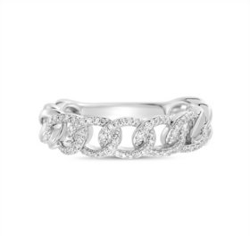 0.19 CT. T.W. Diamond Link Ring in Sterling Silver