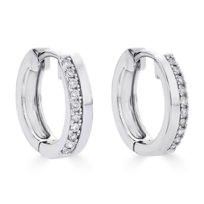 0.16 CT. T.W. Diamond Huggie Hoop Earrings in Sterling Silver - Sam's Club