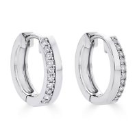 0.16 CT. T.W. Diamond Huggie Hoop Earrings in Sterling Silver