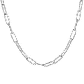 Italian Sterling Silver High Polish Paperclip Link Necklace