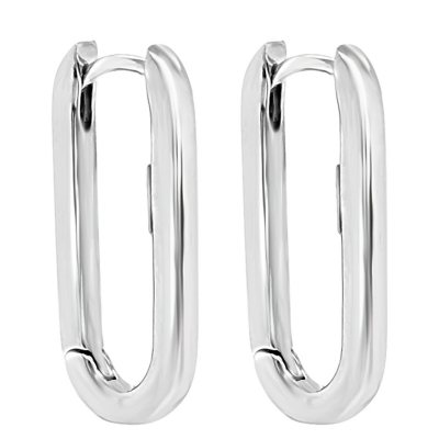 Stainless Steel Silver Hoops Earrings