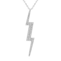 0.16 CT. T.W. Diamond Lightning Bolt Pendant in Sterling Silver