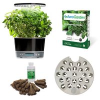 AeroGarden Harvest Elite 360 with Seed Starting System & Gourmet Herbs Seed Pod Kit, Platinum Stainless