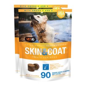 VETIQ Skin & Coat Soft Dog Chews, Hickory Smoke Flavored (90 ct., 2 pk.)