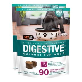 VETIQ Digestive Soft Dog Chews, Hickory Smoke Flavored (90 ct., 2 pk.)