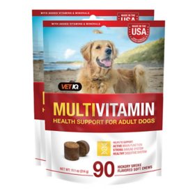 VETIQ Multivitamin Soft Dog Chews, Hickory Smoke Flavored (90 ct., 2 pk.)
