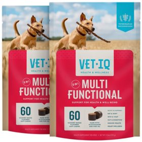 VETIQ 5-In-One Multi-Benefit Soft Dog Chews, Hickory Smoke Flavored 60 ct., 2 pk.