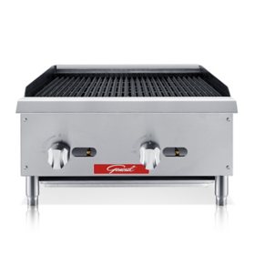 General Stainless Steel Gas Radiant Charbroiler, Liftgate Shipping (Choose Size & Gas Type)