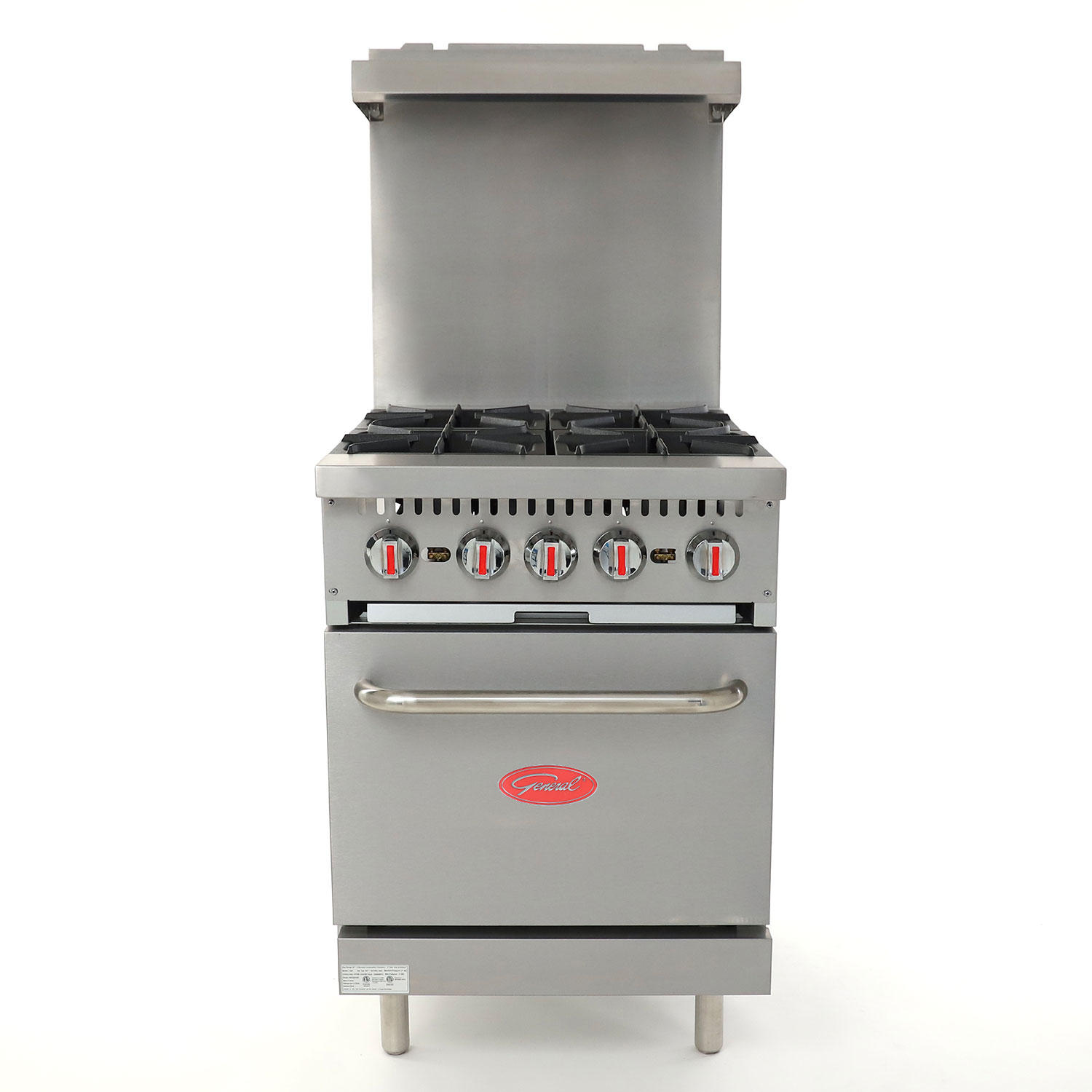 General Stainless Steel Gas Range (Choose Size & Gas Type) 24', Liquid Propane, Liftgate
