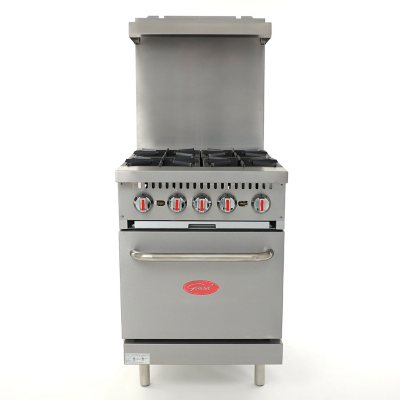 General Stainless Steel Gas Range (Choose Size & Gas Type) - 24', Natural Gas, Liftgate