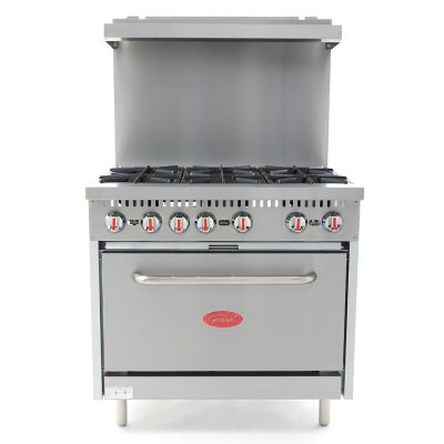 General Stainless Steel Gas Range (Choose Size & Gas Type) - 36', Natural Gas, Liftgate