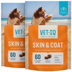 VETIQ Skin & Coat Soft Dog Chews, Hickory Smoke Flavored (60 ct., 2 pk.)