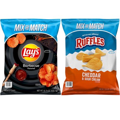 Lay's Barbecue and Ruffles Cheddar & Sour Cream Potato Chips Bundle (2 ct.)