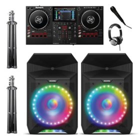 Audio DJ Kit - includes ION PA Live Speakers (2), Numark Mixstream Pro +, DJ Headphones & Microphone