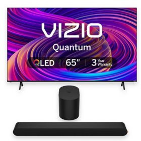VIZIO 65" Class Quantum 4K QLED HDR Smart TV + VIZIO 2.1 Soundbar SE with Dolby Atmos and DTS