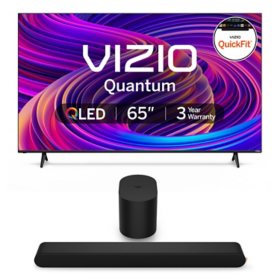 VIZIO 65" Class Quantum 4K QLED HDR Smart TV + VIZIO 2.1 Soundbar SE with Dolby Atmos and DTS