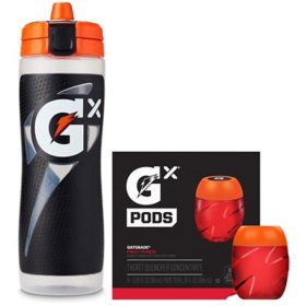 Gatorade GX Bottle with GX Thirst Quencher Concentrate Pods, 4 Pack (Choose Color/Flavor)