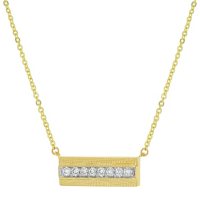 S Collection 0.22 CT. T.W. Textured Diamond Bar Necklace in 14K Yellow Gold