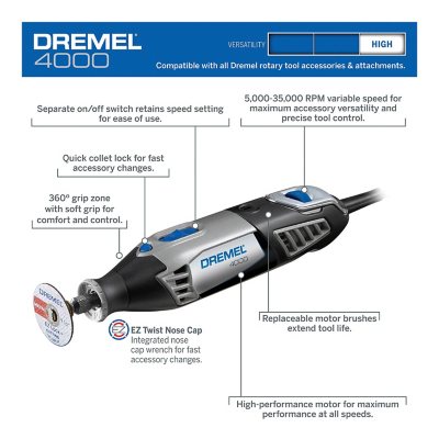 Dremel 7760-N/10W 4V Lite Lithium Ion Cordless Rotary Tool with 10