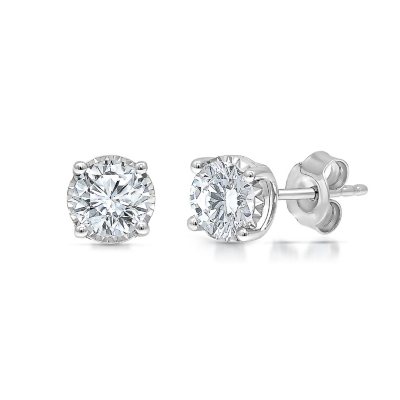 0.95 CT. T.W. Diamond Stud Earrings in 14K White Gold - Sam's Club