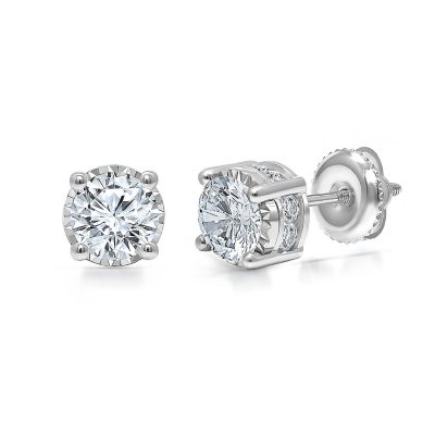 1.95 CT. T.W. Diamond Stud Earring in 14K White Gold - Sam's Club