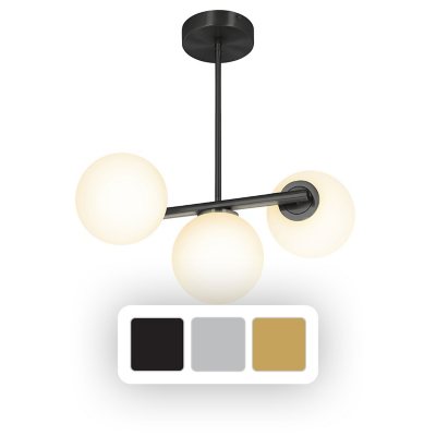GE Solon Matte Black Decorative 3-Light Pendant Integrated Color-Changing Light Fixture