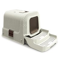 Iconic Pet KittyKlean Litter Box with Rattan Finish