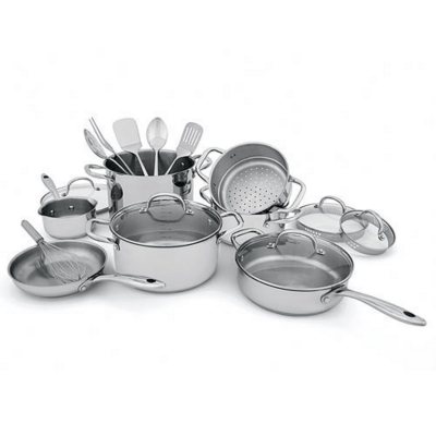 Wolfgang Puck 15-Piece Stainless Steel Cookware Set and Mixing