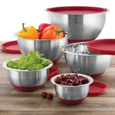 Wolfgang Puck 15-Piece Stainless Steel Cookware Set and Mixing Bowls