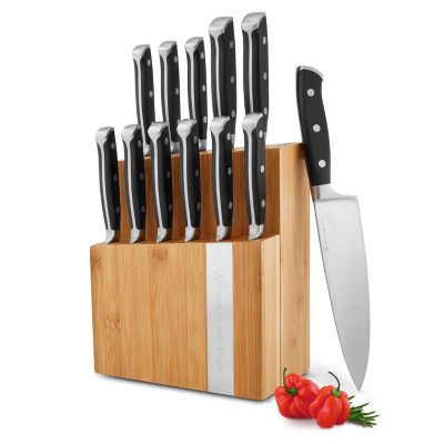 Wolfgang Puck High Carbon Stainless Steel Knife 10 Piece Cutlery Set-Red-NEW