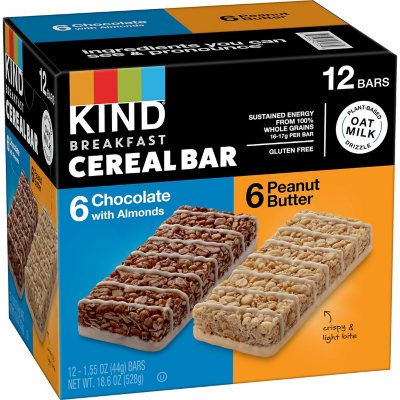 KIND Breakfast Cereal Bar Chocolate with Almonds and Peanut Butter Variety  Pack (12 ct.) - Sam's Club