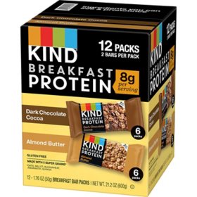 KIND Breakfast Protein Dark Chocolate Cocoa and Almond Butter (12 pk.)