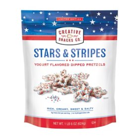 Creative Snacks Co. Stars & Stripes Yogurt Flavored Dipped Pretzels, 22 oz.