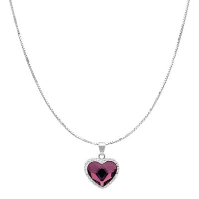 Swarovski Crystal Heart Pendant in Sterling Silver