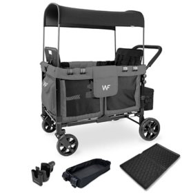 WONDERFOLD W4 OG Quad Wagon with Snack Tray, 2 in 1 Cup Holder, and All Weather Mat