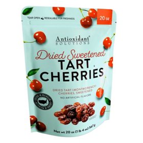 Antioxidant Solutions Dried Tart Montmorency Cherries, Sweetened, 20 oz 