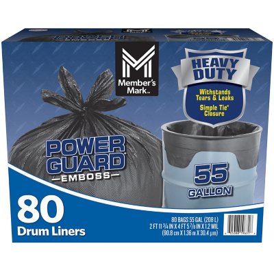 Member's Mark Simple Tie Heavy Duty Black Trash Bags (55 gal., 80