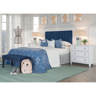 Tufted, Upholstered Full/Queen Headboard and Bench Set