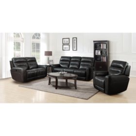 Broderick 3 Piece Power Reclining Sofa Loveseat And