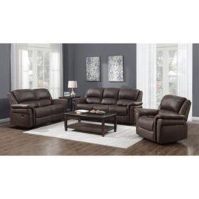 Charles 3 Piece Manual Sofa Loveseat And Recliner Sam S Club