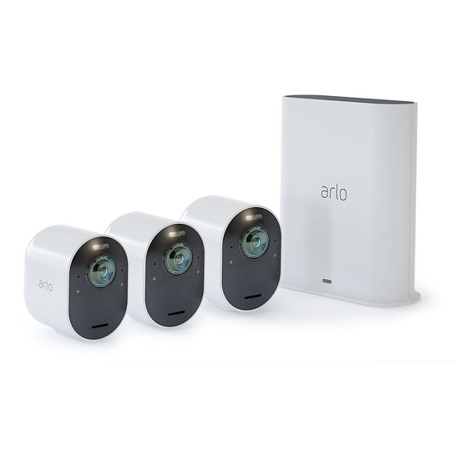 Arlo Ultra 4K UHD Wireless Security Camera System (3 Pack)