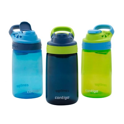 Contigo 14oz 2pk Plastic Cleanable Kids' Water Bottles Green/Blue
