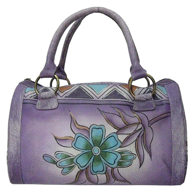 Sasha Aztec Print Leather Satchel - Lilac