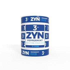 ZYN Nicotine Pouches (15ct Can)(5-Can Pack), 3mg